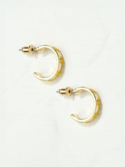 Yellow Enamel Daisy Stud Earrings