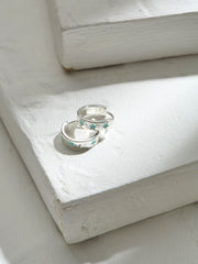 Green Haze Enamel Star Hoop Earrings