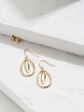 Gold Tone Pendant Drop Earrings