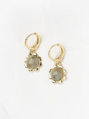 Gold Tone Stone Drop Earrings