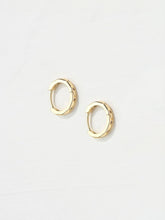 Gold Tone Gem Huggie Hoops Earrings