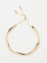 Gold Tone Adjustable Hammered Bangle