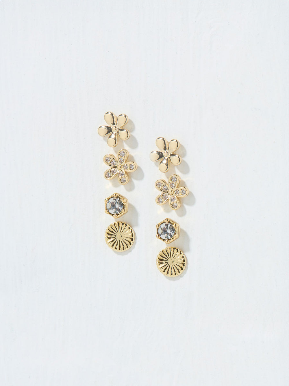 Gold Tone Flower Studs