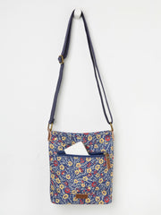 Navy Blue Mini Canvas Cross-Body Bag