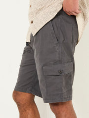 Tenby Dark Grey Pull On Cargo Shorts