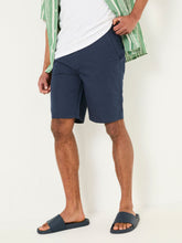 Mawes Navy Cotton Linen Chino Shorts