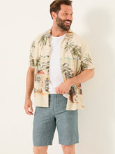 Mawes Dark Teal Cotton Linen Chino Shorts