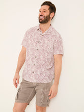 Heather Purple Short Sleeve Dash Print Shirt