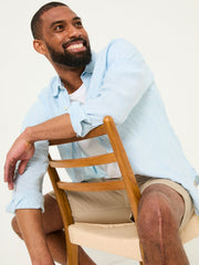 Blue Long Sleeve Linen Stripe 100% Linen Shirt