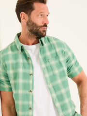Green Short Sleeve Basel Check Shirt