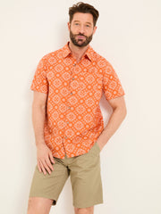 Orange Tile Short Sleeve Shirt