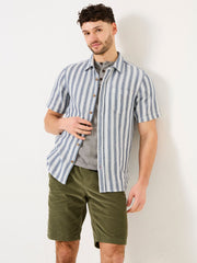 Hyde Blue Short Sleeve Stripe 100% Cotton Shirt