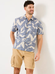 Blue Short Sleeve Relaxed Fit Art Print Shirt