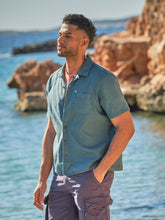 Bugle Dark Teal Blue Linen Cotton Shirt