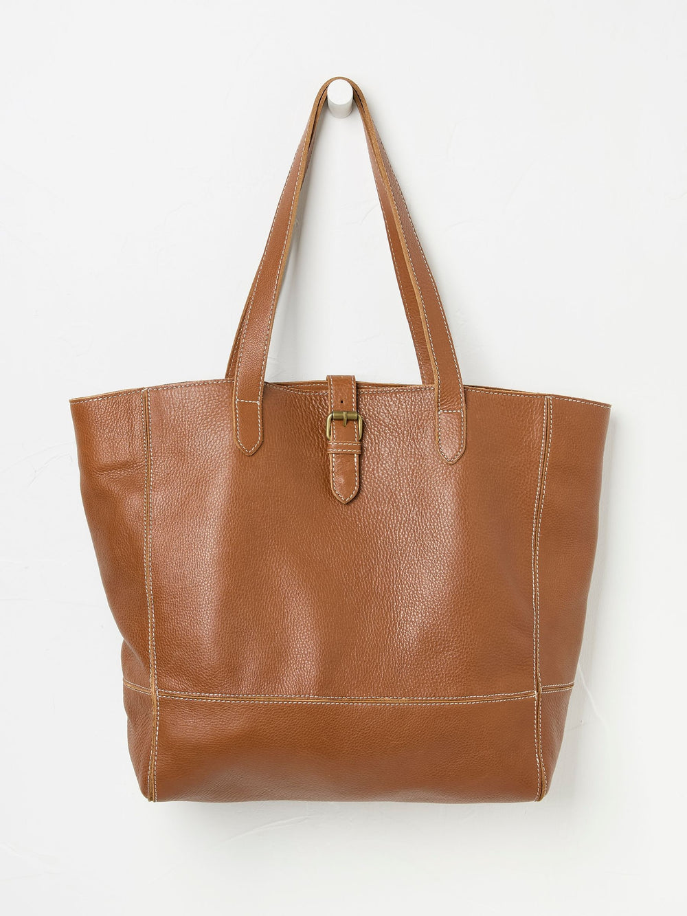 Olivia Tan Brown Leather Tote Bag