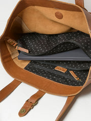 Olivia Tan Brown Leather Tote Bag