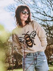 Natural Beeble Bee Knitted Jumper