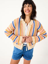 Summer Natural Textured Stripe Cardigan