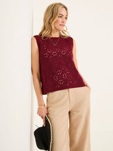 Finch Burgundy Red Knitted Crochet Tank