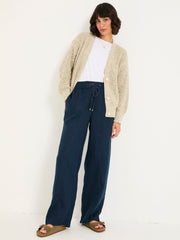 Olive Natural Knitted Tape Yarn Cardigan