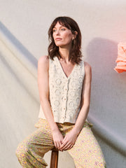 Ivory Beeble Button Tank
