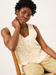Ivory Beeble Button Tank
