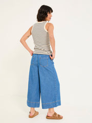 Holly Indigo Blue Wide Leg 100% Cotton Culottes