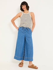 Holly Indigo Blue Wide Leg 100% Cotton Culottes