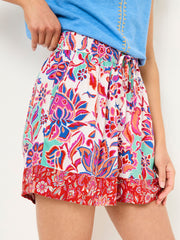 Ivory Festival Floral Flippy Shorts