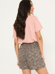 Black Leaf Dot Flippy Shorts