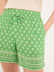 Green Woodblock Flippy Shorts