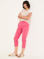 Farnham Pink Cropped Chino Trousers