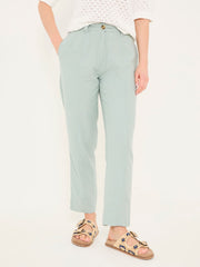 Issy Mint Green Tapered Linen Blend Trousers