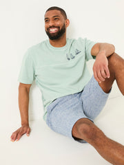 Light Blue Boat Embroidered T-Shirt