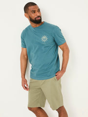Dark Teal Blue Bike Mandala Graphic Tshirt