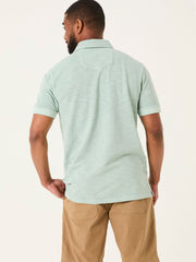 Light Blue Short Sleeve Slub Pique Polo