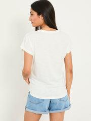 Chloe White Lace Cutwork T-Shirt