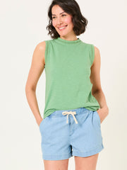 Isla Green Lace Jersey Tank Top