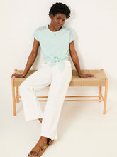 Mint Green Lace Tie Front T Shirt