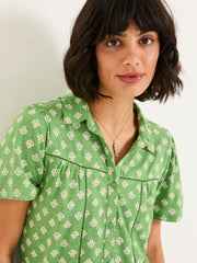 Kit Mid Green Woodblock Short Sleeve Jersey Shirt