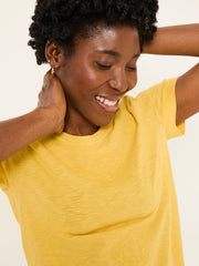 Natalie Light Yellow Beeble Embroidered T Shirt