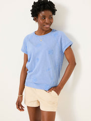Blue Embroidered MCS TShirt