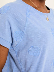 Blue Embroidered MCS TShirt
