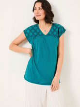 Sandi Dark Teal Blue Embroidered Tunic