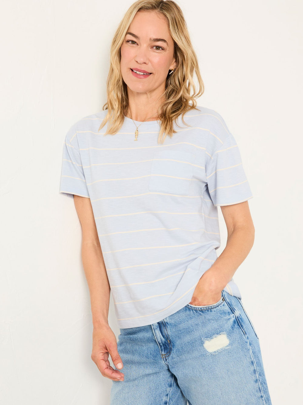 Lily Light Blue Stripe T Shirt