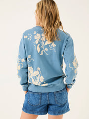 Georgia Blue Floral Print Crew Sweatshirt