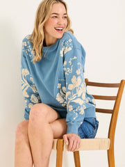 Georgia Blue Floral Print Crew Sweatshirt