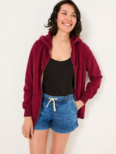 Amy Burgundy Red Zip Through Hoodie