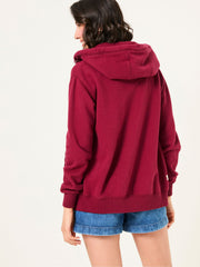 Amy Burgundy Red Zip Through Hoodie