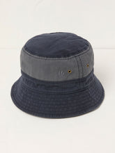 Navy Blue Colourblock Bucket 100% Cotton Hat